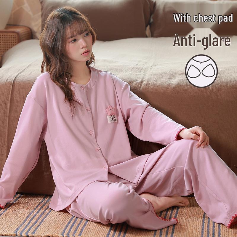 Women s Pure Cotton Long Sleeve Pajamas with Chest Pads, Spring & Autumn Cardigan Style, Round Neck, Cute & Comfortable for Home or Outdoor Wear. M (155-160cm, 40-50kg)
Women s Pure Cotton Long Sleeve Pajamas with Chest Pads, Spring & Autumn Cardigan Style, Round Neck, Cute & Comfortable for Home or Outdoor Wear. M (155-160cm, 40-50kg)