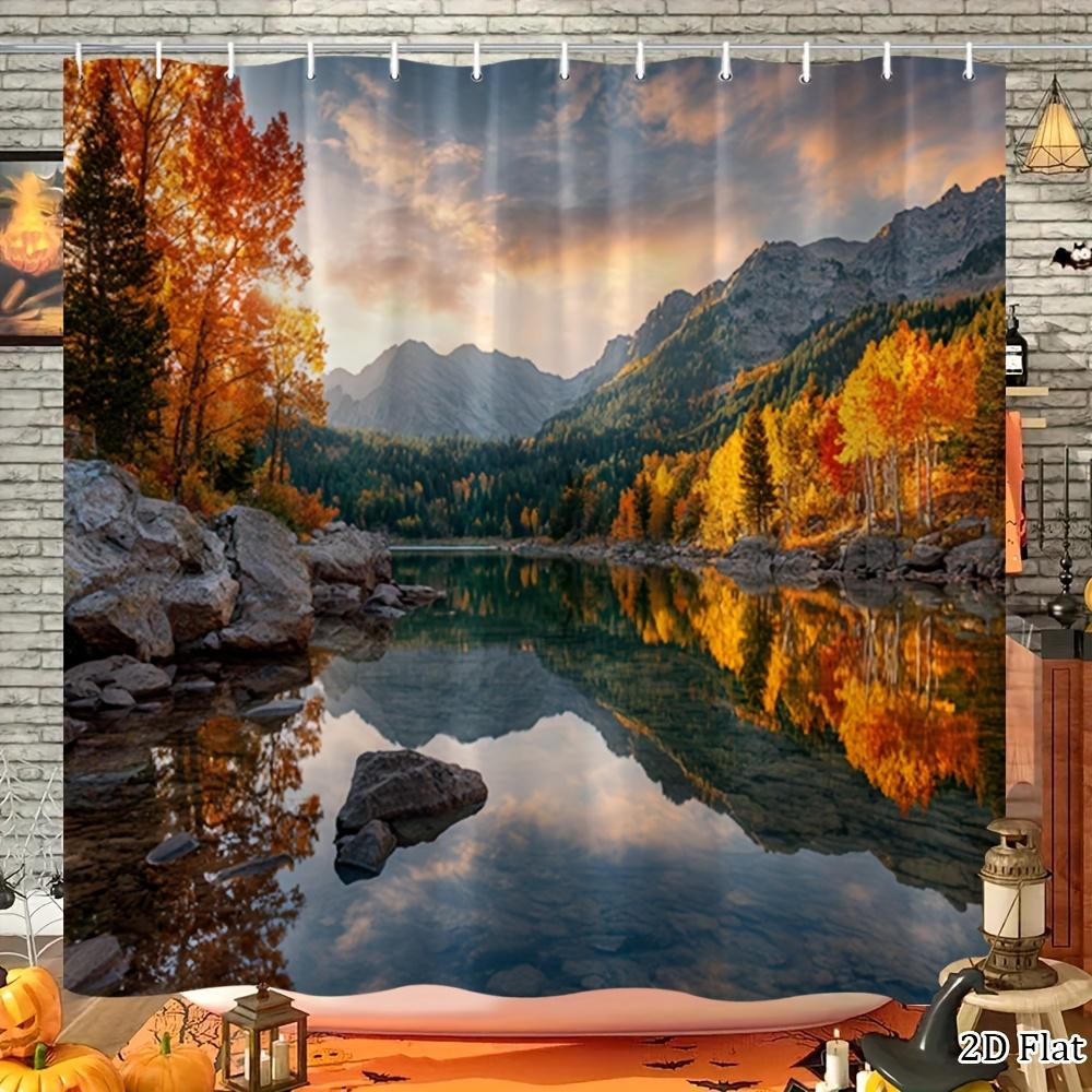 1pc Large 70.8X70.8 Inches - Inspired Autumn Mountain Scenery Shower Curtain - Realistic Autumn Leaves Design, Textured Shower 90x180cm35x71in
1pc Large 70.8X70.8 Inches - Inspired Autumn Mountain Scenery Shower Curtain - Realistic Autumn Leaves Design, Textured Shower 90x180cm35x71in