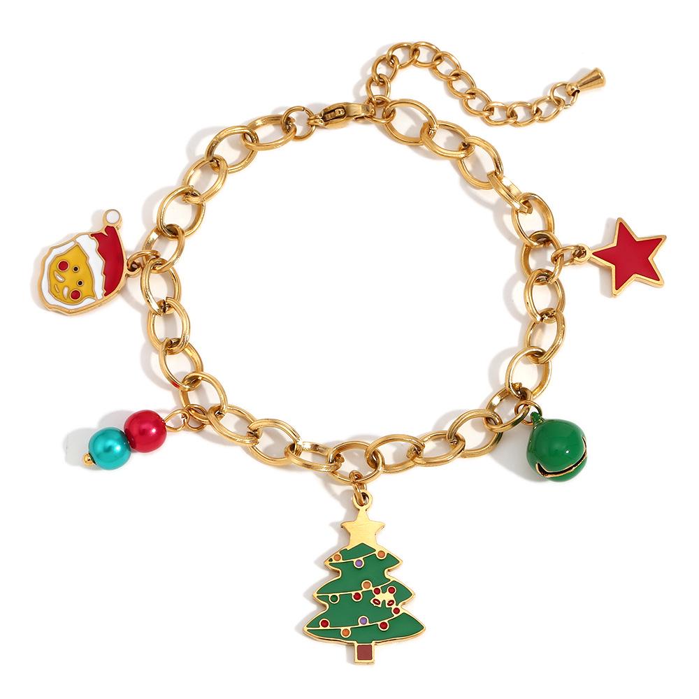 Elegant 18K Gold-Plated Christmas Tree Bell Bracelet: Handmade Stainless Steel Chain for Women
Elegant 18K Gold-Plated Christmas Tree Bell Bracelet: Handmade Stainless Steel Chain for Women