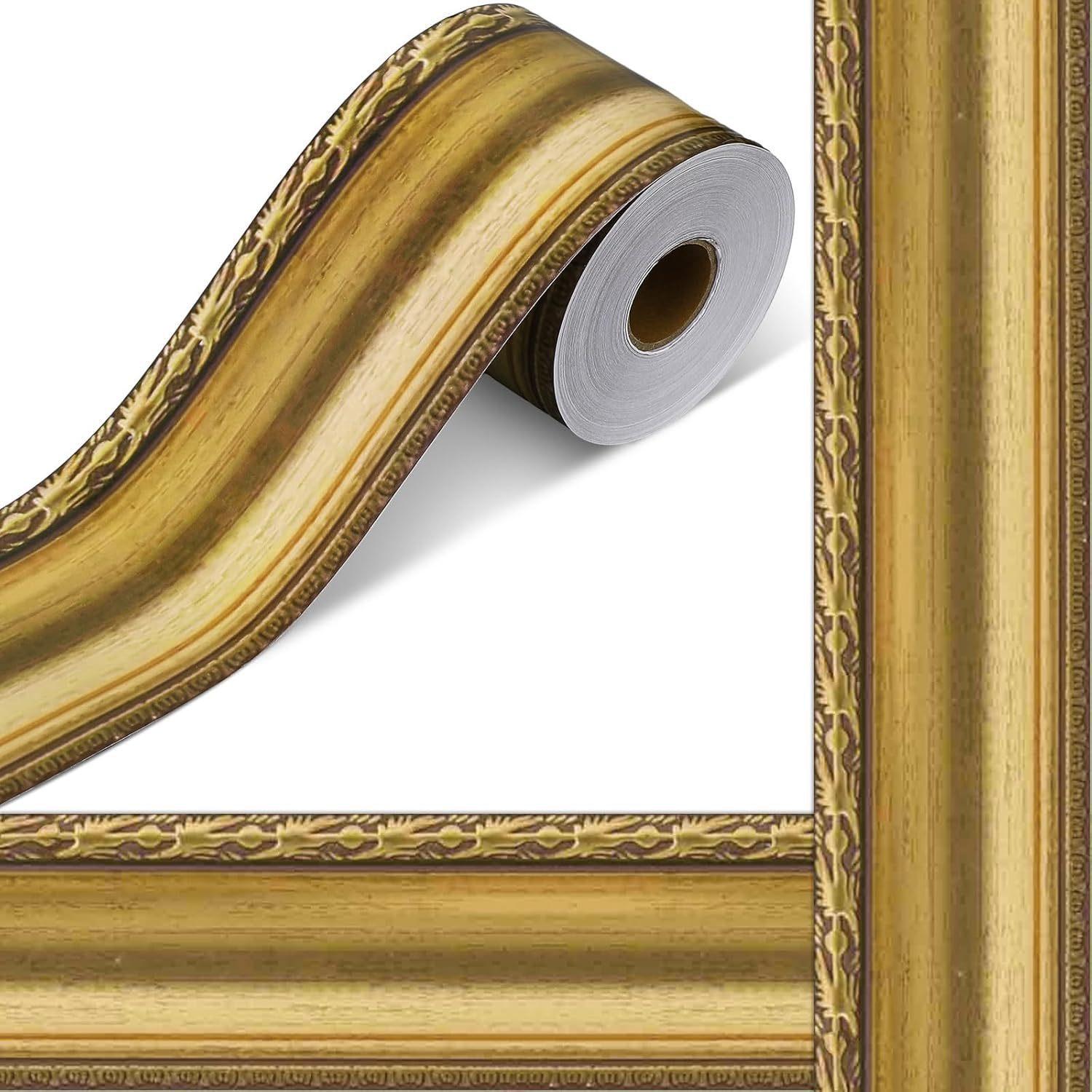 Pre-Cut Retro Golden Black Frame Self-Adhesive Paper - 10m (33ft) Roll for Bulletin Board Edges, Photo Frames, Borders
Pre-Cut Retro Golden Black Frame Self-Adhesive Paper - 10m (33ft) Roll for Bulletin Board Edges, Photo Frames, Borders