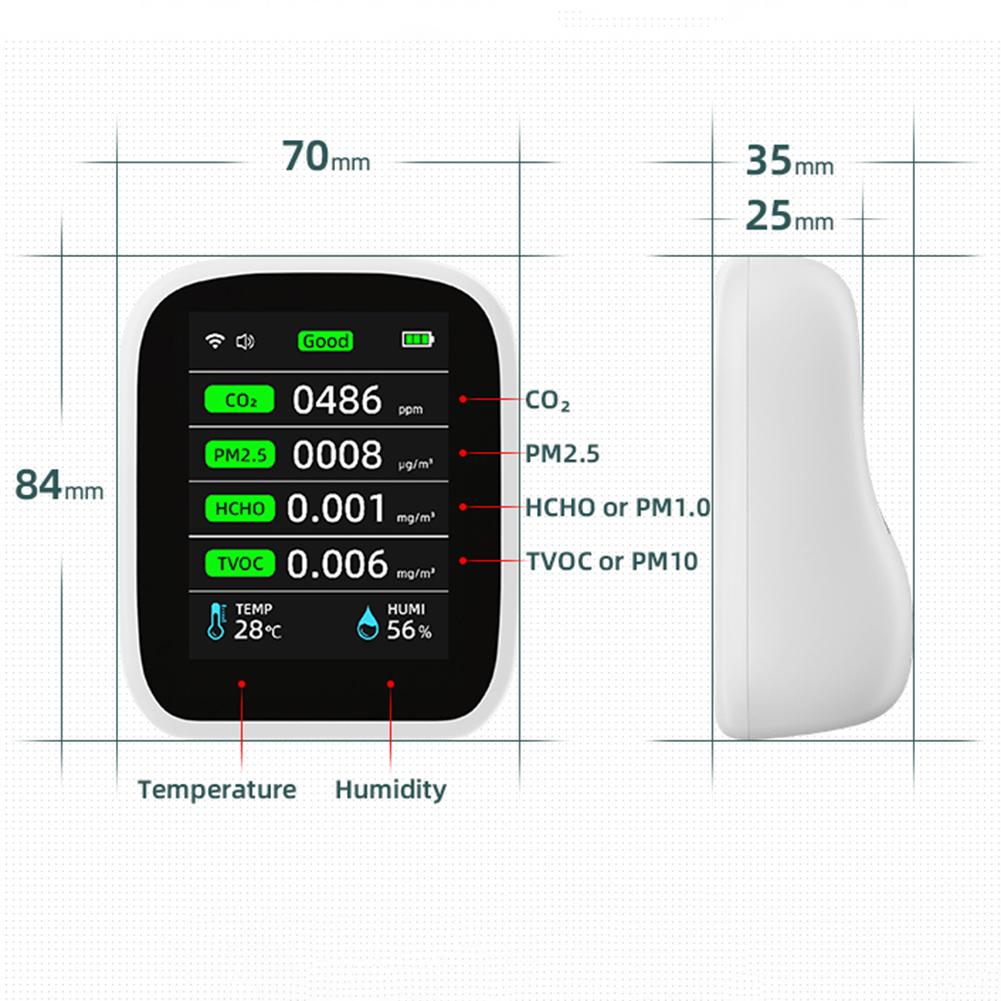 PV28CW WiFi Indoor Air Quality Detection Meter Tool For Tuya App PM2.5 PM10 HCHO CO2s Temperature Humidity Monitoring Set China Mainland
PV28CW WiFi Indoor Air Quality Detection Meter Tool For Tuya App PM2.5 PM10 HCHO CO2s Temperature Humidity Monitoring Set China Mainland