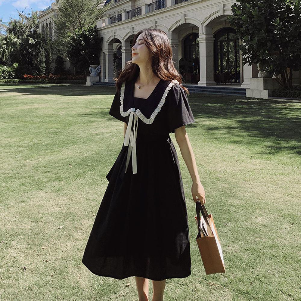 Academy Style Hepburn Little Black Dress with Peter Pan Collar - Short Sleeve, French-Inspired Niche Design, Long Summer Dress for Women XL-(suggested for 55-60kg)
Academy Style Hepburn Little Black Dress with Peter Pan Collar - Short Sleeve, French-Inspired Niche Design, Long Summer Dress for Women XL-(suggested for 55-60kg)