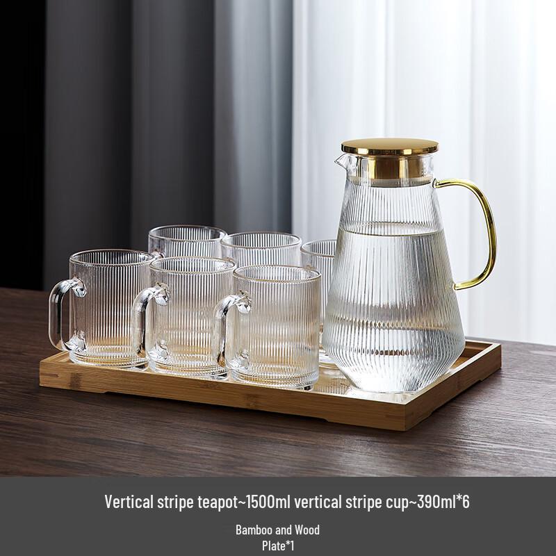 Стеклянный кувшин для воды и набор питьевых стаканов
Стеклянный кувшин для воды и набор питьевых стаканов