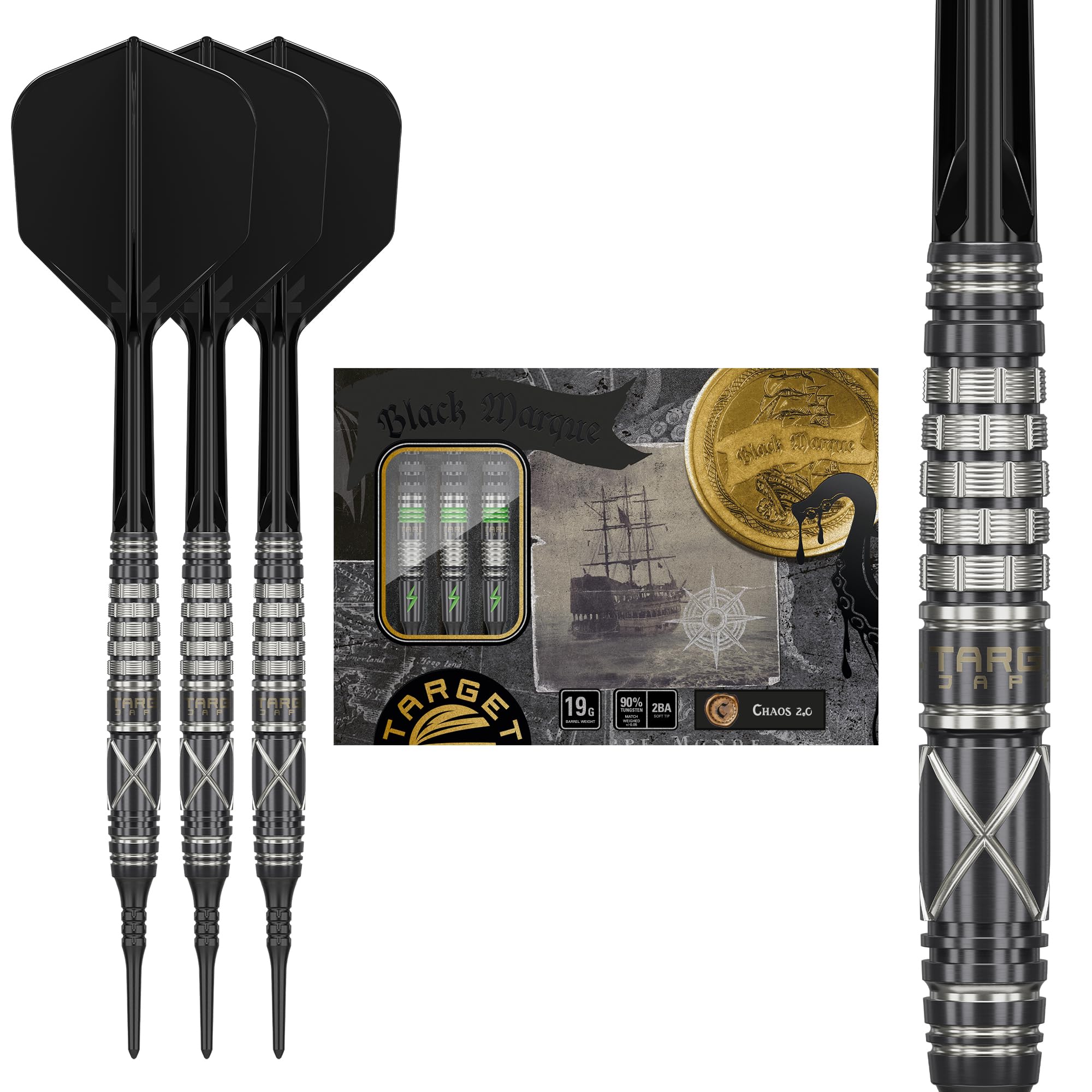TARGET JAPAN BLACK MARQUE CHAOS 2BA ДАРТСЫ С МЯГКИМ НАКОНЕЧНИКОМ Модель Леонарда Чая Вольфрам 2BA Набор дротиков с мягким наконечником 2.0 90% 90% K-Flex
TARGET JAPAN BLACK MARQUE CHAOS 2BA ДАРТСЫ С МЯГКИМ НАКОНЕЧНИКОМ Модель Леонарда Чая Вольфрам 2BA Набор дротиков с мягким наконечником 2.0 90% 90% K-Flex