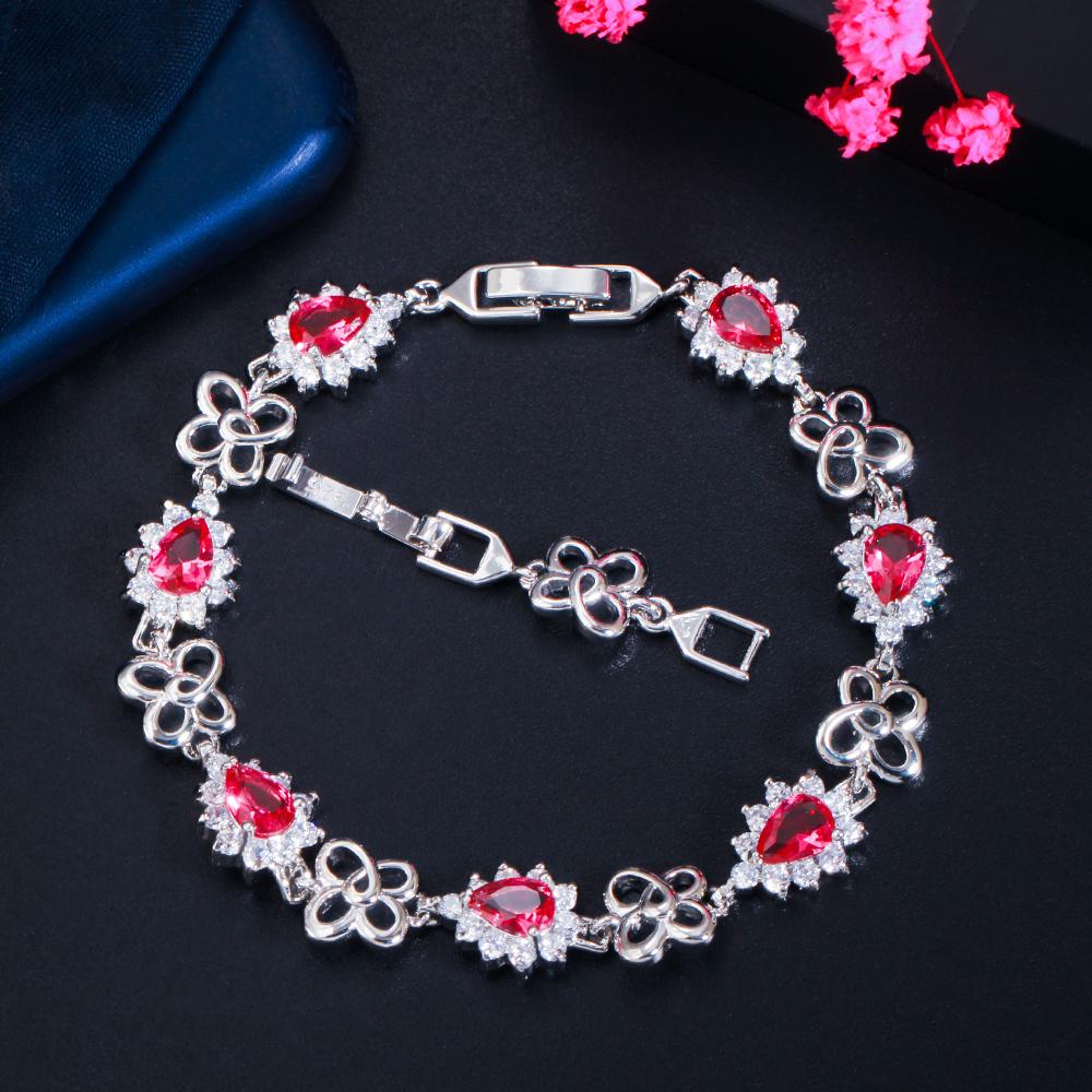 WWJ Изысканный браслет с звеньями серебряного цвета в форме цветка из кубического циркония рубиновый
WWJ Изысканный браслет с звеньями серебряного цвета в форме цветка из кубического циркония рубиновый
