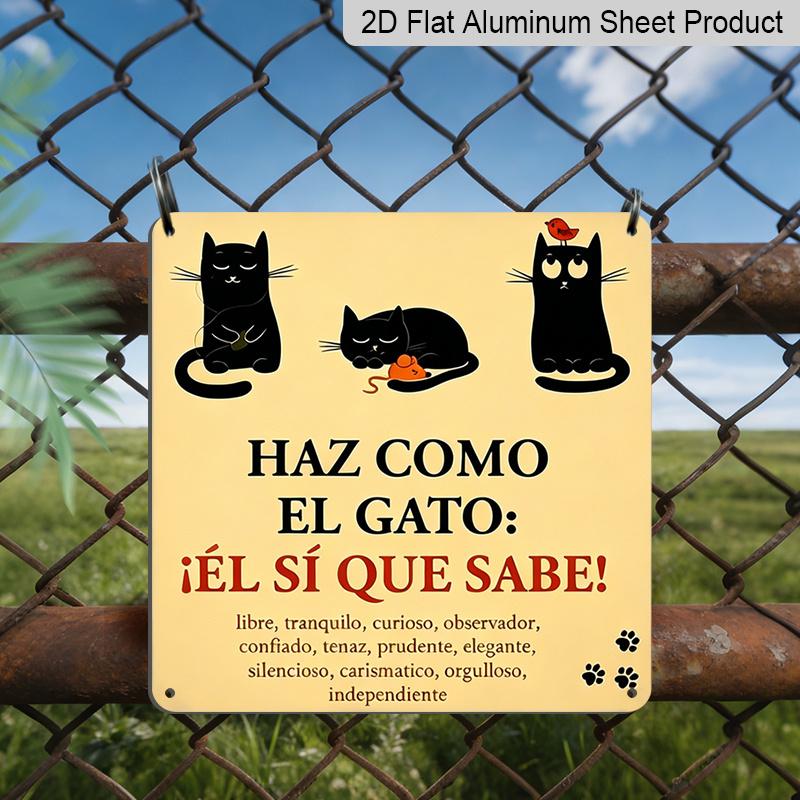 2D Flat - 1pc Vintage Aluminum Metal Sign for Outdoor Wall Decoration, Featuring A Retro Tin Style with A Fun Cat Theme That Says, Follow The Wisdom 20*20cm
2D Flat - 1pc Vintage Aluminum Metal Sign for Outdoor Wall Decoration, Featuring A Retro Tin Style with A Fun Cat Theme That Says, Follow The Wisdom 20*20cm