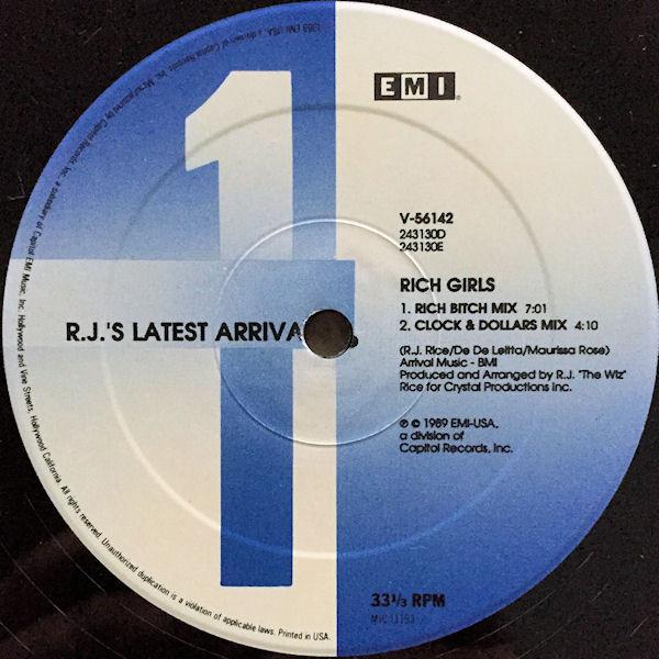 12inch Record R.J. S LATEST ARRIVAL - Rich Girls V56142 EMI USA 1989 US Soul/Funk Used
12inch Record R.J. S LATEST ARRIVAL - Rich Girls V56142 EMI USA 1989 US Soul/Funk Used