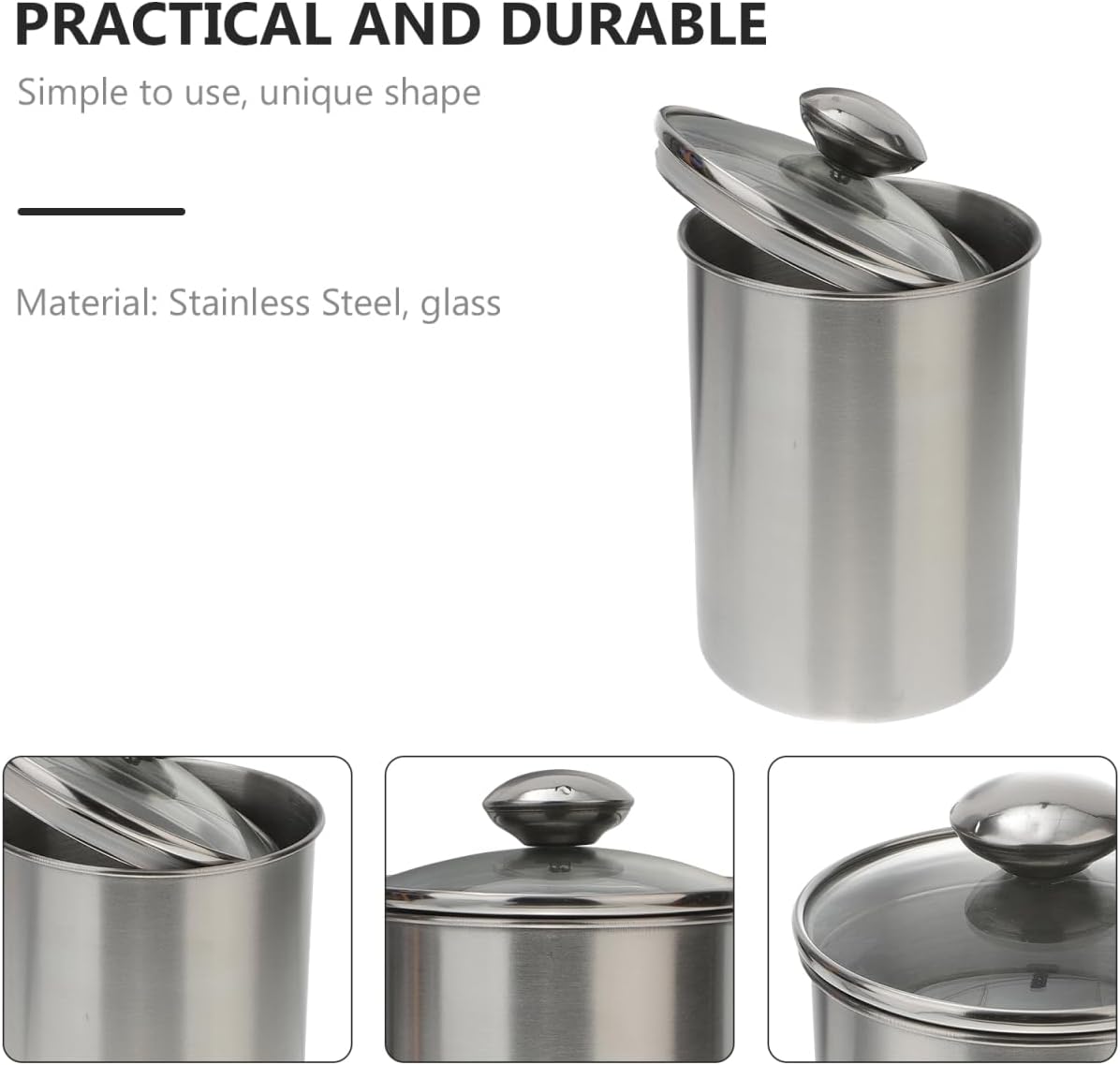 Stainless Steel Canister Jars with Glass Lid, 1750ml Kitchen Storage Containers for Tea, Flour, Sugar, Coffee Beans, Candy, Snac United States
Stainless Steel Canister Jars with Glass Lid, 1750ml Kitchen Storage Containers for Tea, Flour, Sugar, Coffee Beans, Candy, Snac United States