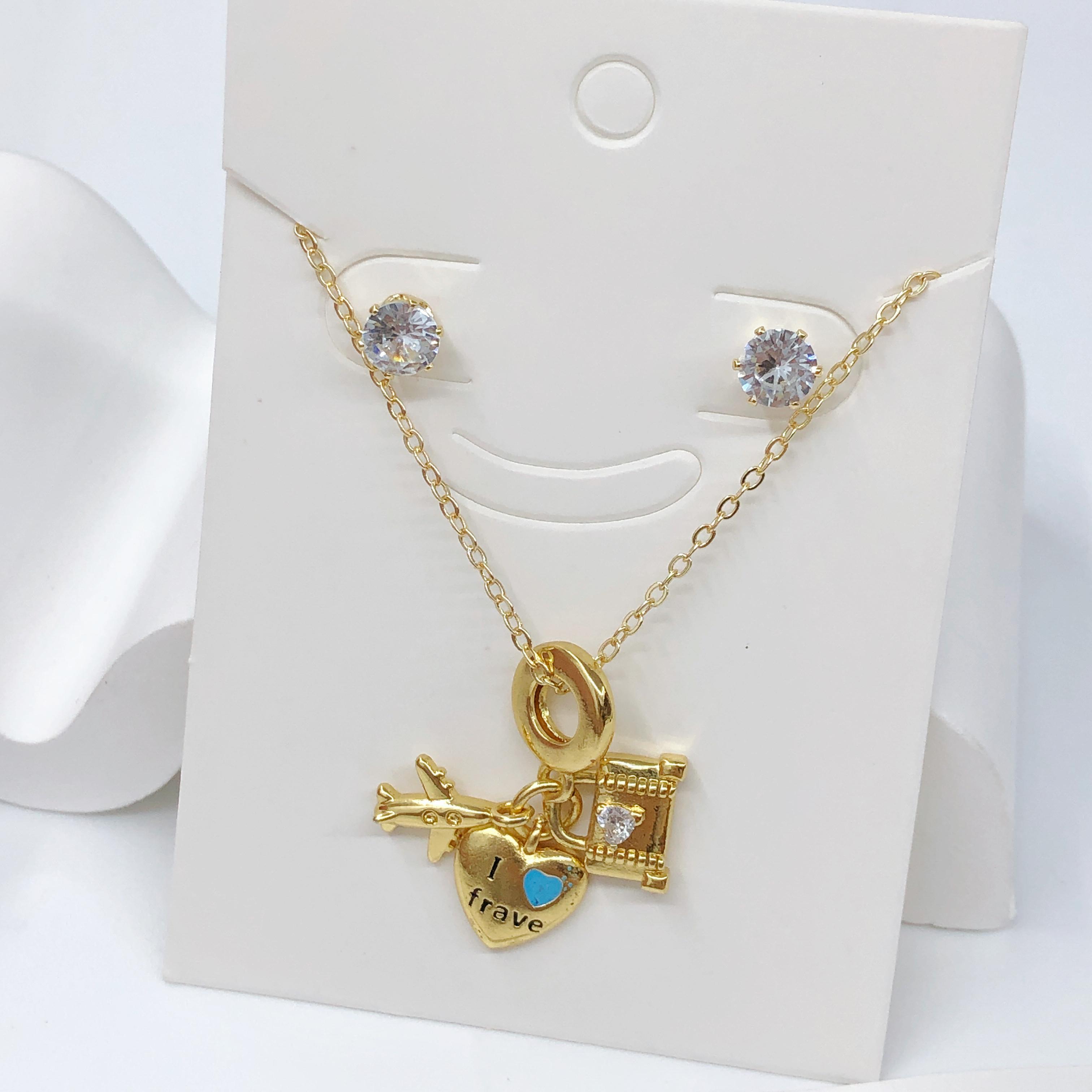 9-Style Gold-Plated Telescope Airplane Camera Pendant Collection Travel Zircon Set Necklace Earrings for Women Vacation Zircon
9-Style Gold-Plated Telescope Airplane Camera Pendant Collection Travel Zircon Set Necklace Earrings for Women Vacation Zircon