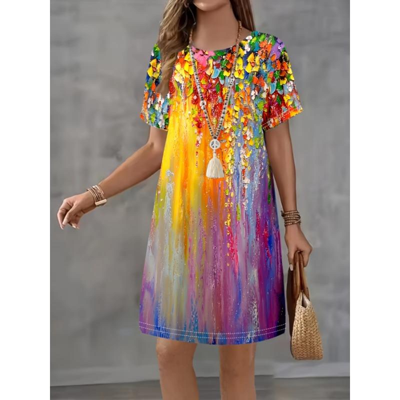 Women s Bohemian Floral Print A-Line Dress with Short Sleeves Vibrant Multicolor Flower Pattern Female Clothing Casual Dress Y2K 8XL
Women s Bohemian Floral Print A-Line Dress with Short Sleeves Vibrant Multicolor Flower Pattern Female Clothing Casual Dress Y2K 8XL
