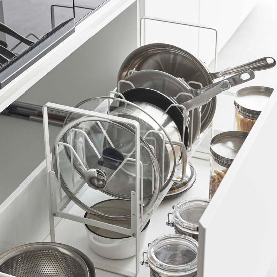 Pot Lid Holder Countertop Organizer Shelf Strong Load-bearing Adjustable Design Expandable Kitchen Storage Rack білий
Pot Lid Holder Countertop Organizer Shelf Strong Load-bearing Adjustable Design Expandable Kitchen Storage Rack білий