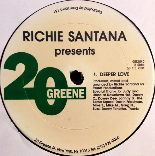 12inch Record RICHIE SANTANA - Zimbra / Sweet Beats / Deeper Love GR2010 20 Greene 1997 US Dance & Electronica Used
12inch Record RICHIE SANTANA - Zimbra / Sweet Beats / Deeper Love GR2010 20 Greene 1997 US Dance & Electronica Used