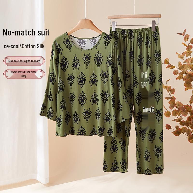 2025 Autumn/Winter Women s Long Sleeve Cotton Silk Pajama Set for Middle-aged & Elderly Mothers - Plus Size, Loose Fit. XL (90-105 jin) зелёный
2025 Autumn/Winter Women s Long Sleeve Cotton Silk Pajama Set for Middle-aged & Elderly Mothers - Plus Size, Loose Fit. XL (90-105 jin) зелёный