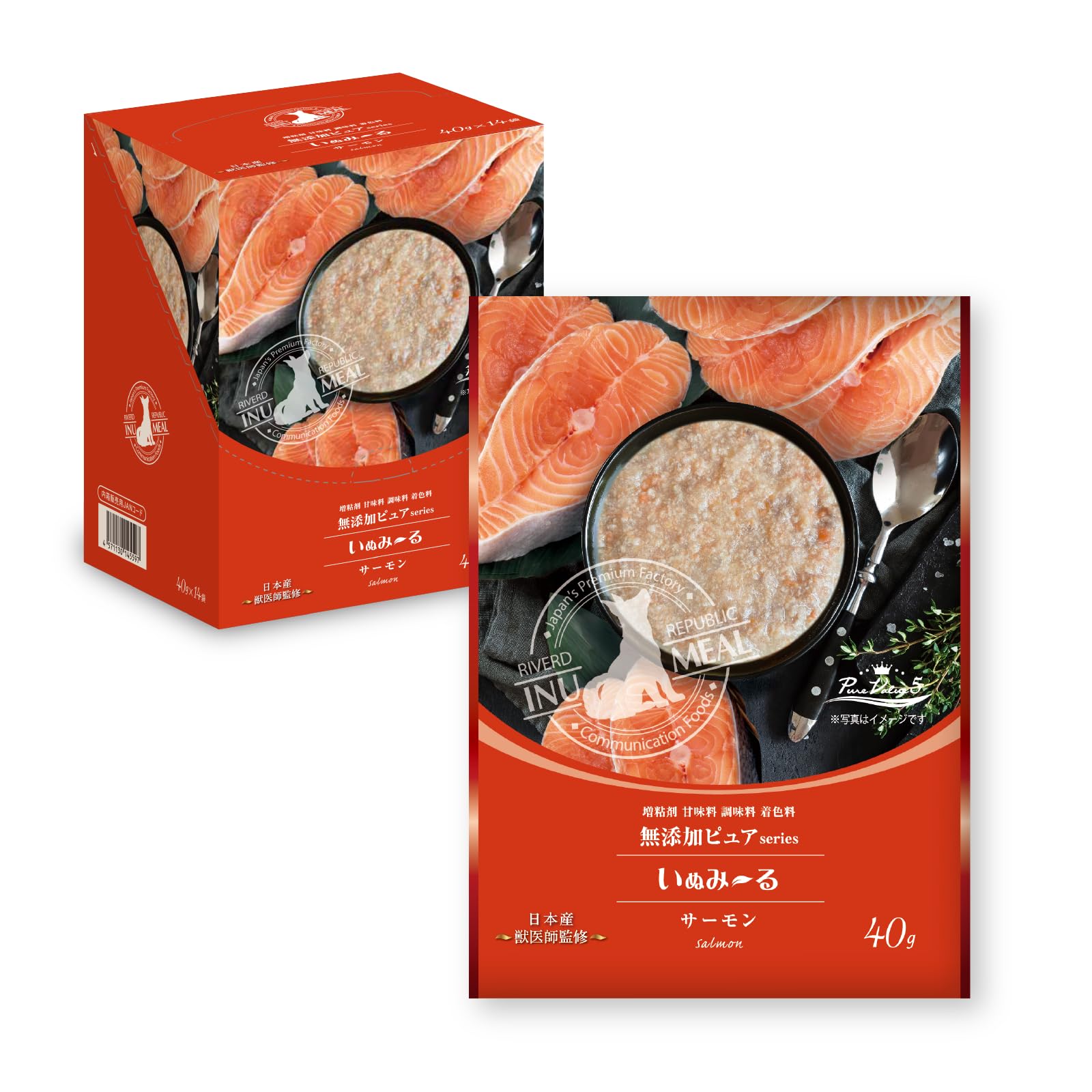 General food for dogs made in Japan Inumiru Pure series PureValue5 Salmon pouch x 14 Additive-free (40g bags)
General food for dogs made in Japan Inumiru Pure series PureValue5 Salmon pouch x 14 Additive-free (40g bags)