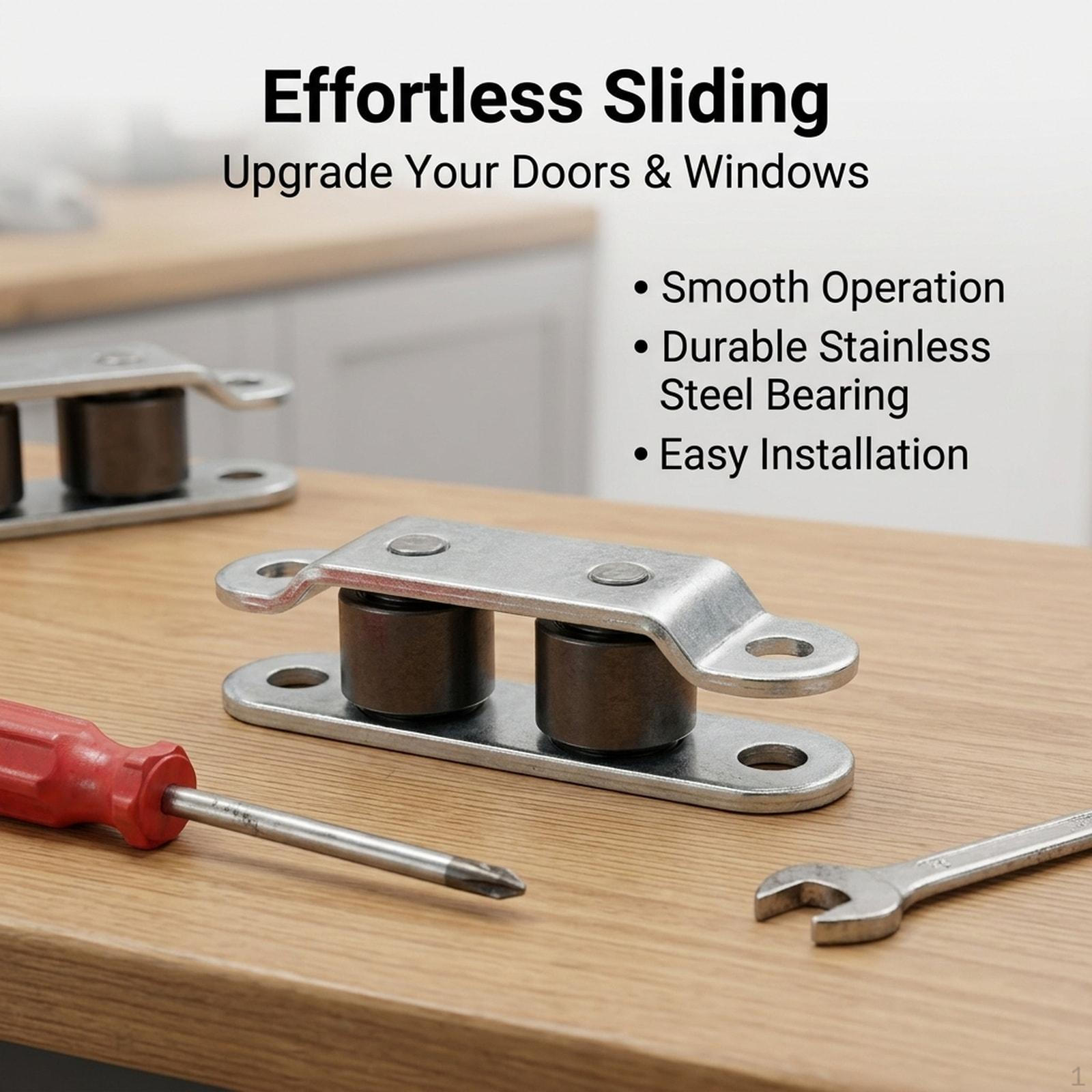 5 Pieces of Push And Pull Pulleys, Roller Pulleys with Screws, Double Wheel for Cabinets Flat
5 Pieces of Push And Pull Pulleys, Roller Pulleys with Screws, Double Wheel for Cabinets Flat