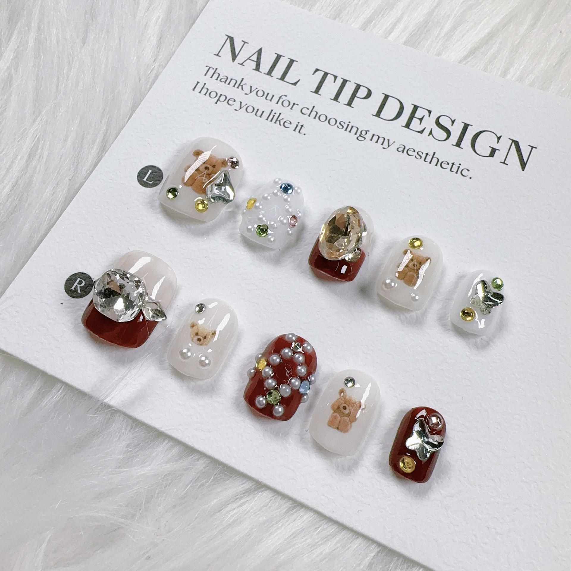 Cherry Red Bear-Themed Skin-Brightening Nail Patches for Autumn and Winter Holidays Small
Cherry Red Bear-Themed Skin-Brightening Nail Patches for Autumn and Winter Holidays Small