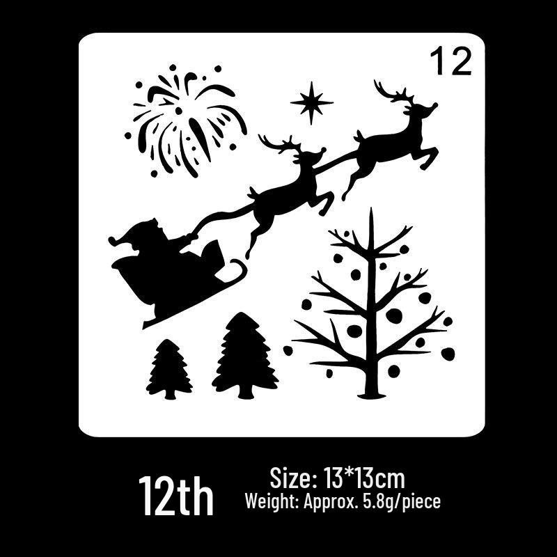 Merry Christmas Happy Painting Template Ruler: 12 Styles in PET Material Square Board
Merry Christmas Happy Painting Template Ruler: 12 Styles in PET Material Square Board