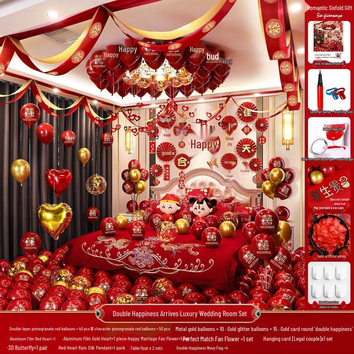 Complete Wedding Room Decoration Set: Balloons for Bride s and Groom s Sides
Complete Wedding Room Decoration Set: Balloons for Bride s and Groom s Sides