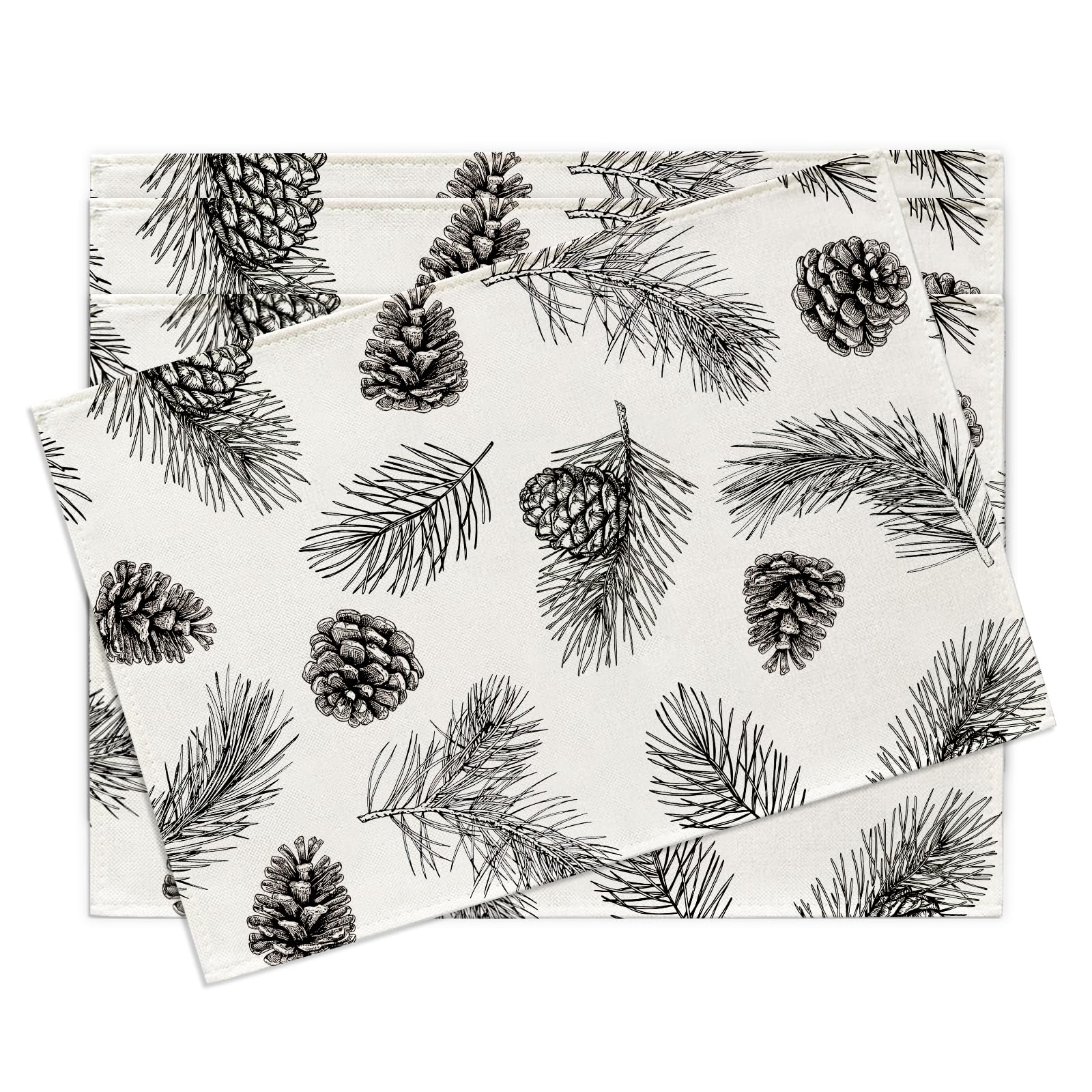 Winter Pine Cone Placemats Set of 4, Pine Needle Branches Dining Place Mats Table Decor 4Pcs-12 X18
Winter Pine Cone Placemats Set of 4, Pine Needle Branches Dining Place Mats Table Decor 4Pcs-12 X18