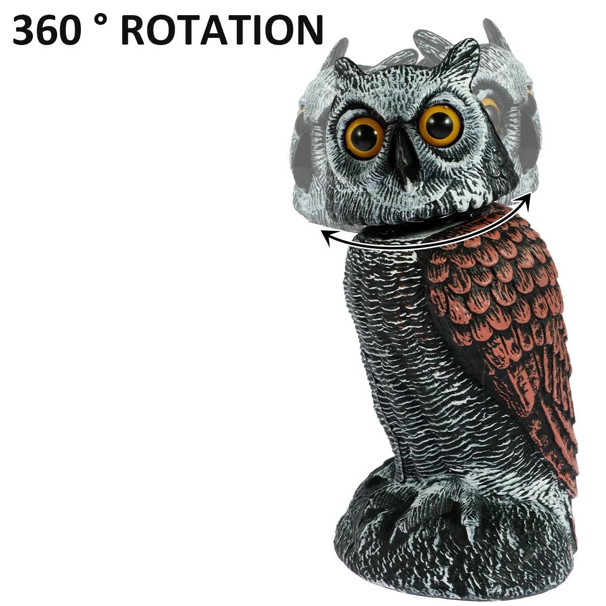 Owl Scare Bird Control Devices with 360° Swivel Luminescence Sound Head Waterproof Fake Owl Scarecrow Decoy Lifelike Simulation
Owl Scare Bird Control Devices with 360° Swivel Luminescence Sound Head Waterproof Fake Owl Scarecrow Decoy Lifelike Simulation