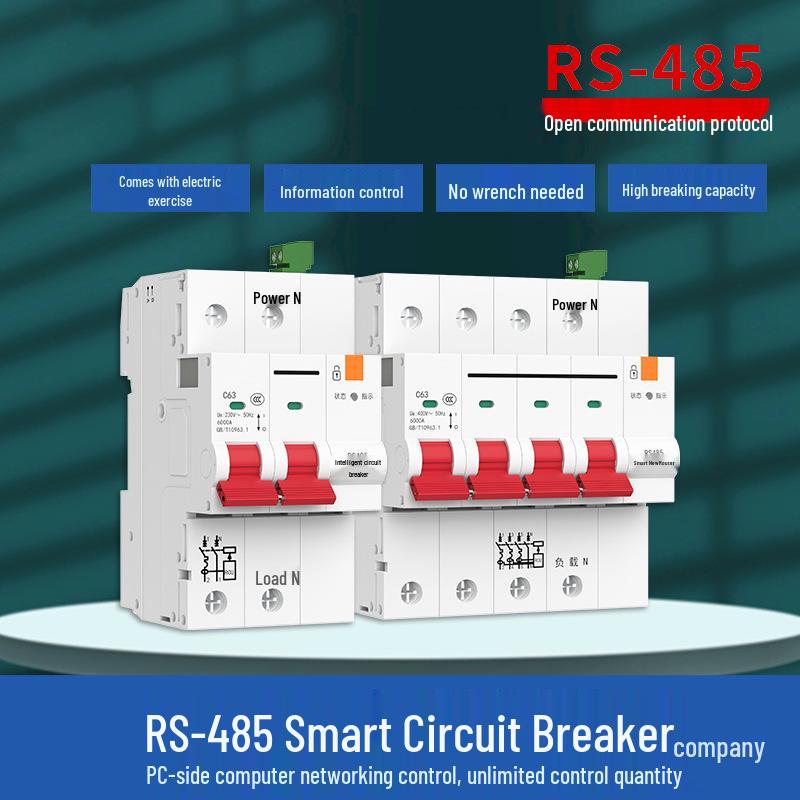 RS485 Smart Circuit Breaker with Modbus Protocol, Remote Control, and Automatic Reclosing.
RS485 Smart Circuit Breaker with Modbus Protocol, Remote Control, and Automatic Reclosing.