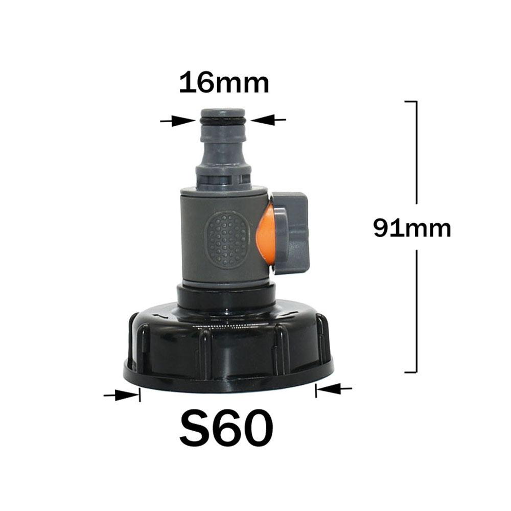 S60X6 to 3/4 Thread IBC Tank Adapter 16mm Nipple Tap Valve Coarse Thread Outdoor Rainwater Bucket Connector Faucet Tank Fitting
S60X6 to 3/4 Thread IBC Tank Adapter 16mm Nipple Tap Valve Coarse Thread Outdoor Rainwater Bucket Connector Faucet Tank Fitting