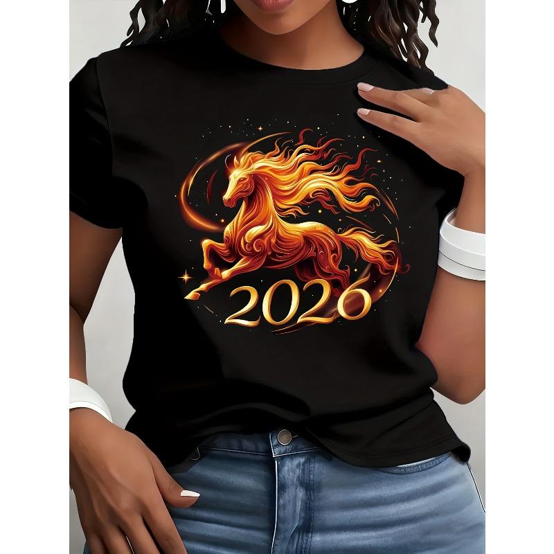 European sizes Horse Year T-Shirt | 2026 Chinese New Year, Casual Crew Neck, Breathable Lightweight Fabric, Ideal for Spring/Summer 4XL чорний
European sizes Horse Year T-Shirt | 2026 Chinese New Year, Casual Crew Neck, Breathable Lightweight Fabric, Ideal for Spring/Summer 4XL чорний