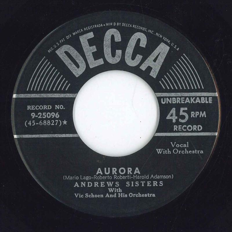 7inch Record ANDREWS SISTERS VIC SCHOEN HIS O Rum And Cocacola 925096 DECCA US Jazz Used
7inch Record ANDREWS SISTERS VIC SCHOEN HIS O Rum And Cocacola 925096 DECCA US Jazz Used