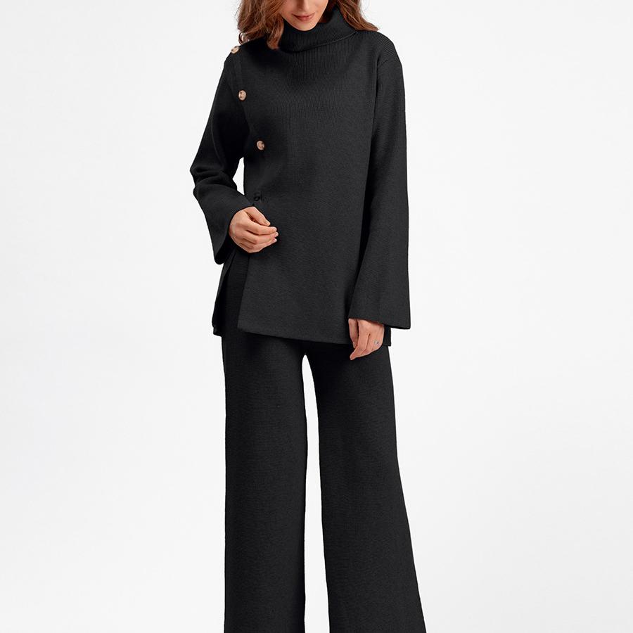 Women s stand-up collar slit knitted high-neck sweater winter warm and age-reducing wide-leg pants two-piece suit F серый
Women s stand-up collar slit knitted high-neck sweater winter warm and age-reducing wide-leg pants two-piece suit F серый