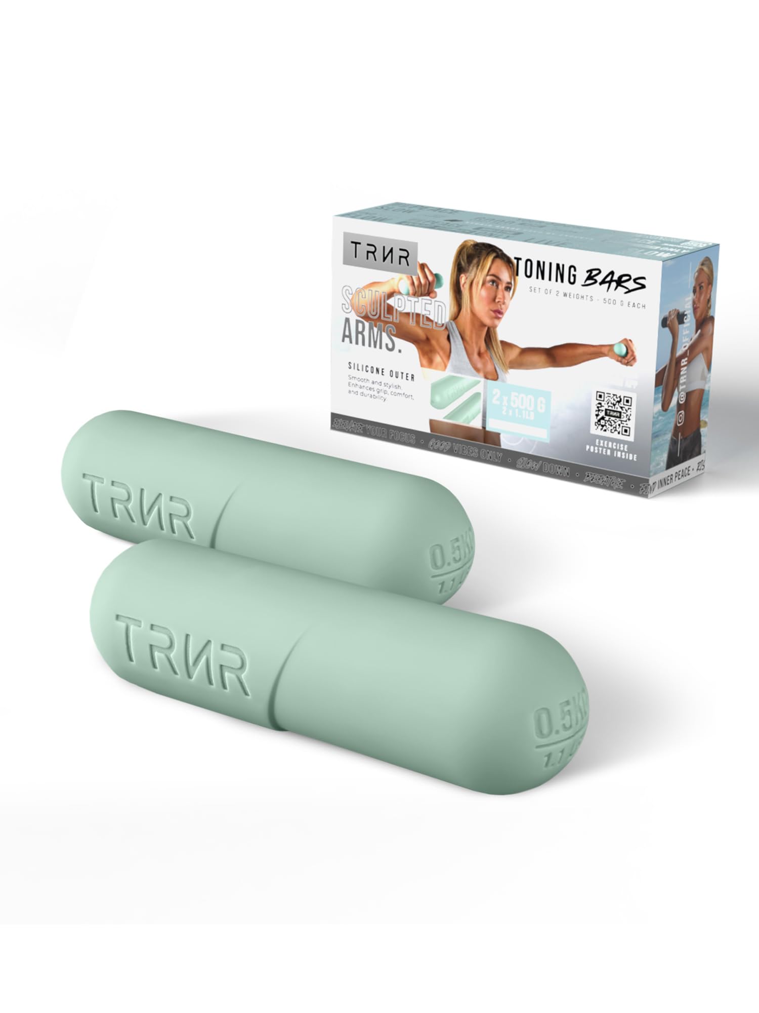 Гантели TRNR Trainer, 500 г, Набор из 2 шт., Силикон, Оборудование для тренировки мышц, Стильные для женщин и начинающих, Мятный
Гантели TRNR Trainer, 500 г, Набор из 2 шт., Силикон, Оборудование для тренировки мышц, Стильные для женщин и начинающих, Мятный