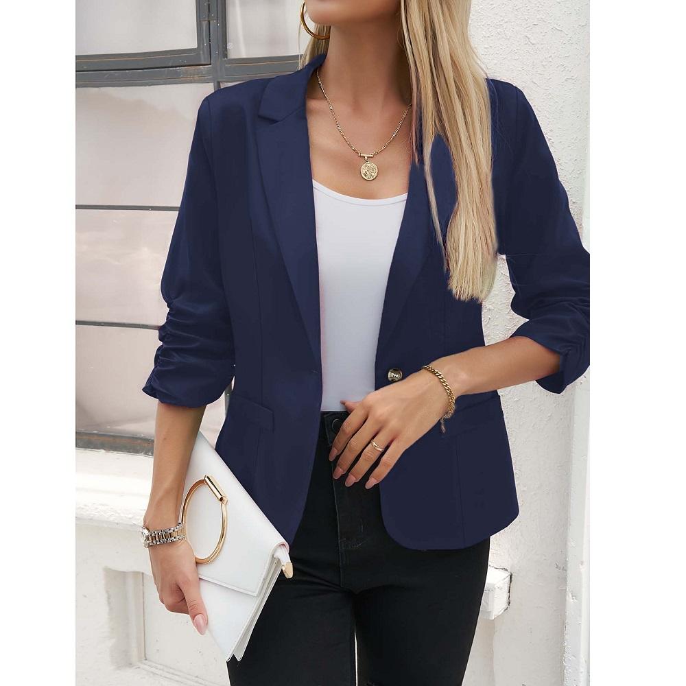 Женские осенне-весенние блейзеры с карманами, с рукавом три четверти, на одной пуговице, верхняя одежда, офисные женские деловые блейзеры XXL темно-синий
Женские осенне-весенние блейзеры с карманами, с рукавом три четверти, на одной пуговице, верхняя одежда, офисные женские деловые блейзеры XXL темно-синий
