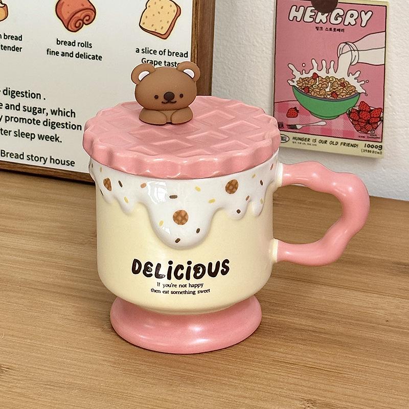 Bear Souvenir Souvenir Birthday Gift Coffee Cup Women s High quality Ceramic Cup with Lid Spoon Mug 301-400ml
Bear Souvenir Souvenir Birthday Gift Coffee Cup Women s High quality Ceramic Cup with Lid Spoon Mug 301-400ml
