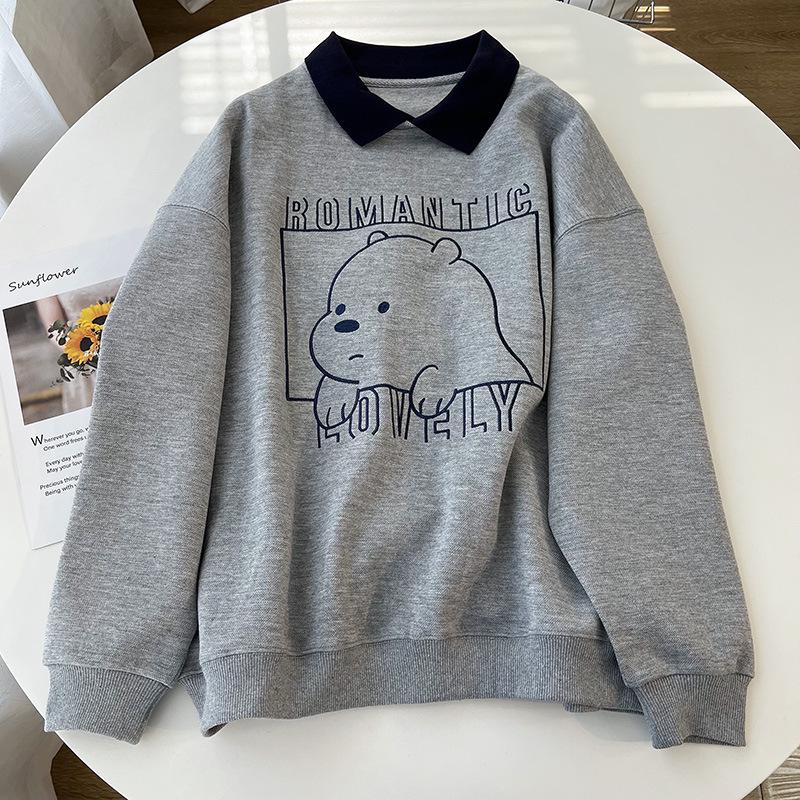 Women s Spring Color Block Bear Print Polo Sweatshirt - Loose Fit, Slimming, Korean Style Casual Top 2XL (Suggested 150-170 jin)
Women s Spring Color Block Bear Print Polo Sweatshirt - Loose Fit, Slimming, Korean Style Casual Top 2XL (Suggested 150-170 jin)