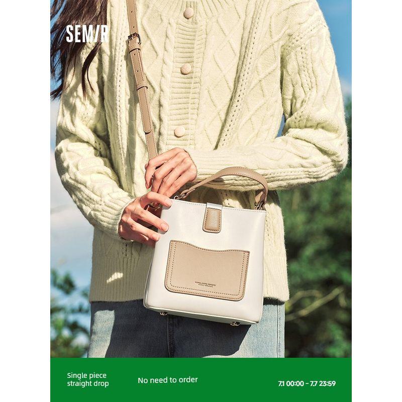 Senma Bag Bucket Bag Female Retro Contrast Color Handbag Large Capacity Commuter Shoulder Bag Crossbody Bag Doctor Bag Female Rice White 10301
Senma Bag Bucket Bag Female Retro Contrast Color Handbag Large Capacity Commuter Shoulder Bag Crossbody Bag Doctor Bag Female Rice White 10301
