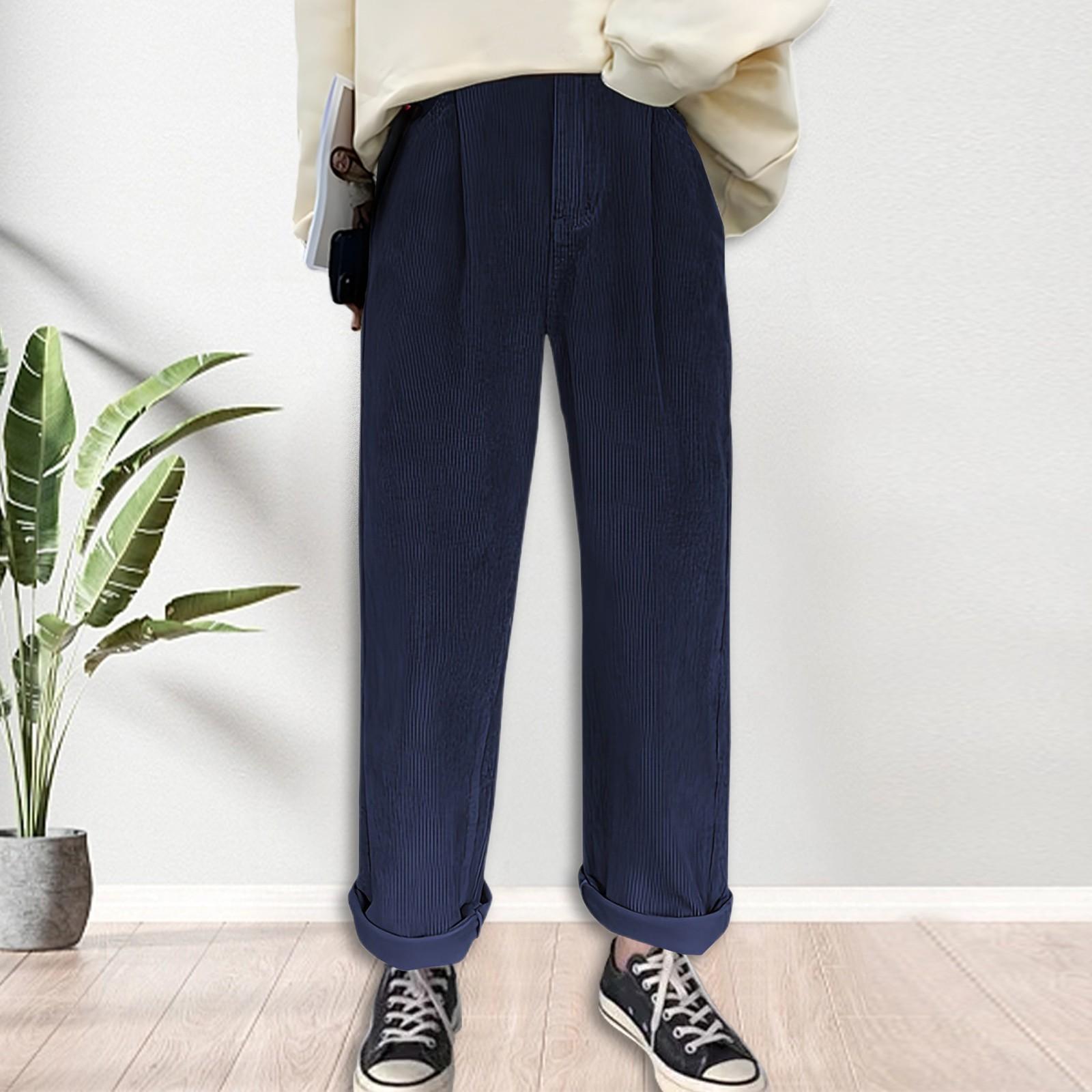 Женские повседневные брюки с высокой талией, однотонные вельветовые свободные прямые брюки для женщин XXXL тёмно-синий
Женские повседневные брюки с высокой талией, однотонные вельветовые свободные прямые брюки для женщин XXXL тёмно-синий