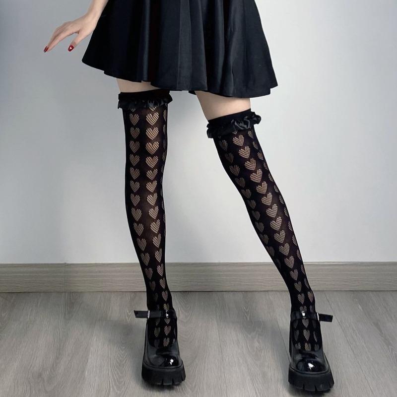 Kave Lolita Fishnet Thigh High Socks Women Kawaii Japanese Style Ruffled Heart Striped Lace Patterned Over Knee Long Stockings One Size
Kave Lolita Fishnet Thigh High Socks Women Kawaii Japanese Style Ruffled Heart Striped Lace Patterned Over Knee Long Stockings One Size
