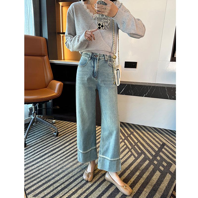 Women s High-Waisted Wide-Leg Jeans: Versatile Spring/Summer Nine-Point Casual Pants XL for 120-135 jin
Women s High-Waisted Wide-Leg Jeans: Versatile Spring/Summer Nine-Point Casual Pants XL for 120-135 jin