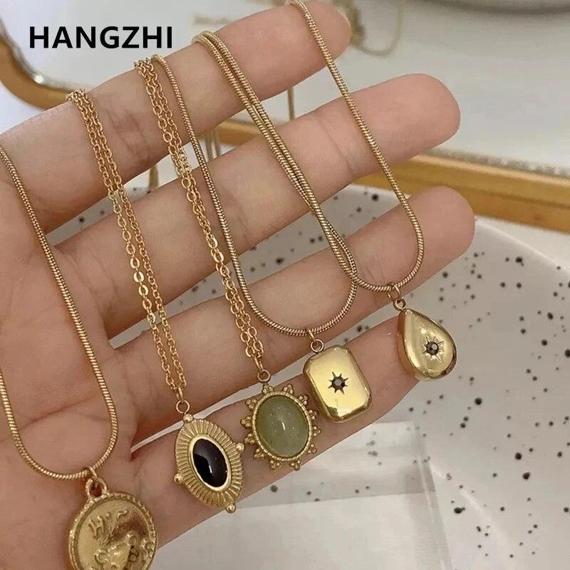 HangZhi 2021 новый корейский винтажный капля воды звезда круглый медведь овальный кулон ожерелье геометрический золотой цвет ювелирные изделия из титановой стали
HangZhi 2021 новый корейский винтажный капля воды звезда круглый медведь овальный кулон ожерелье геометрический золотой цвет ювелирные изделия из титановой стали