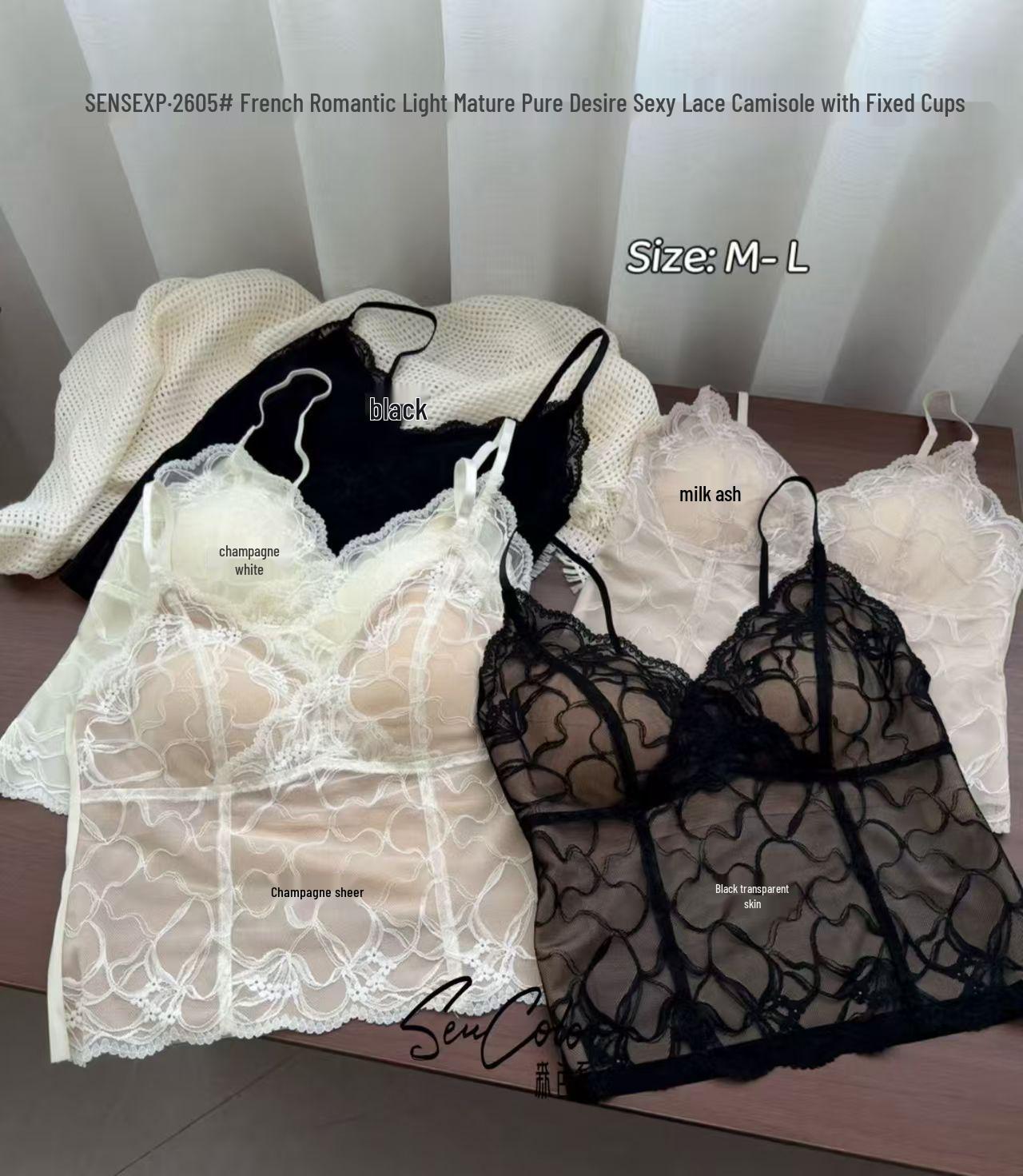 2026 Elegant French Lace Romantic Camisole with Fixed Cups M (40-55 kg)
2026 Elegant French Lace Romantic Camisole with Fixed Cups M (40-55 kg)