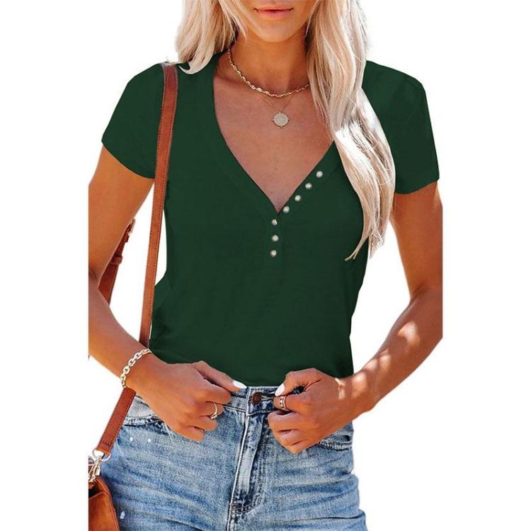 Women Sexy V Neck T Shirt Spring Summer Short Sleeve Tops L зелений
Women Sexy V Neck T Shirt Spring Summer Short Sleeve Tops L зелений