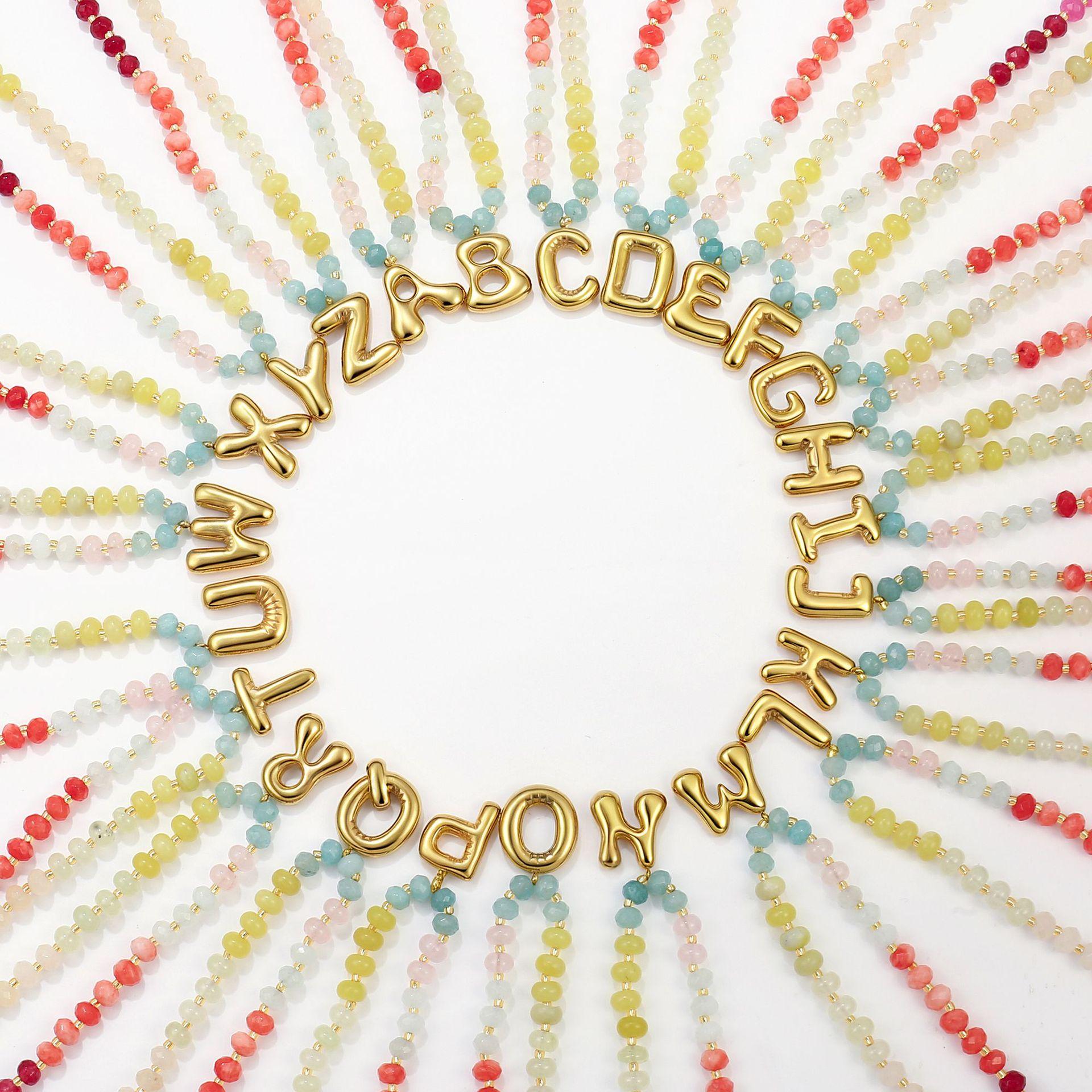 Gold Color Bubble Letter Alphabet Pendant Necklace Y2K Colorful Natural Stone Beaded Choker Collar Party Summe Women Zircon A
Gold Color Bubble Letter Alphabet Pendant Necklace Y2K Colorful Natural Stone Beaded Choker Collar Party Summe Women Zircon A