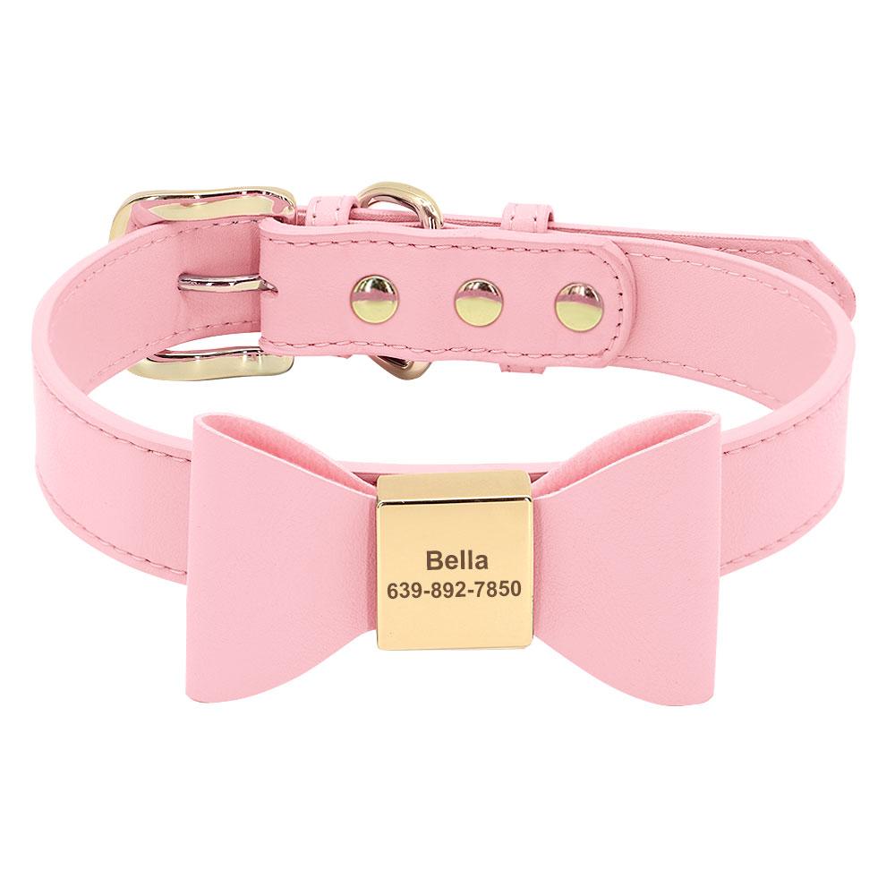 Personalized Dog Collar Cute Bowknot Engraved Dog Collars PU Leather Puppy Cat Necklace Adjustable for Small Medium Large Dogs XL
Personalized Dog Collar Cute Bowknot Engraved Dog Collars PU Leather Puppy Cat Necklace Adjustable for Small Medium Large Dogs XL