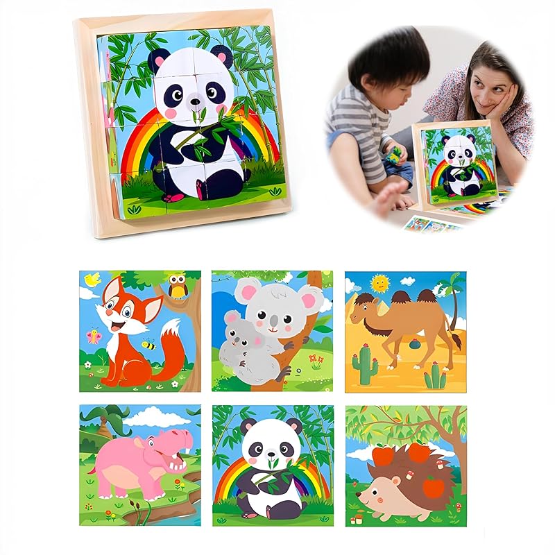 AAGWW cube puzzle 3D solid puzzle 3D puzzle toy Six-sided screen 9 blocks of wood wild animals Various ways to play animal pattern wooden building
AAGWW cube puzzle 3D solid puzzle 3D puzzle toy Six-sided screen 9 blocks of wood wild animals Various ways to play animal pattern wooden building