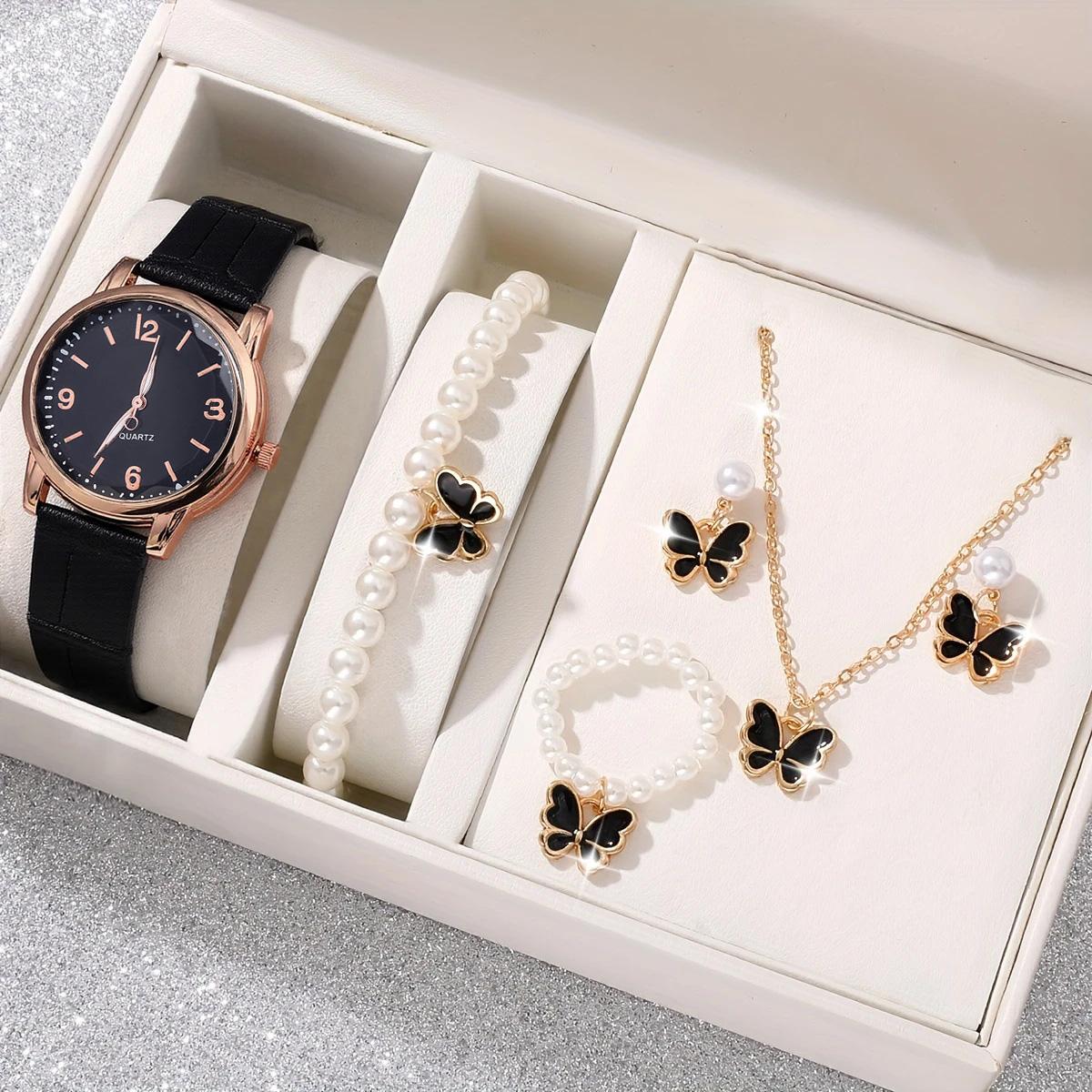 Fashionable simple round dial leather strap women s quartz watch jewelry set of 6, suitable for Thanksgiving, Christmas gifts чёрный
Fashionable simple round dial leather strap women s quartz watch jewelry set of 6, suitable for Thanksgiving, Christmas gifts чёрный