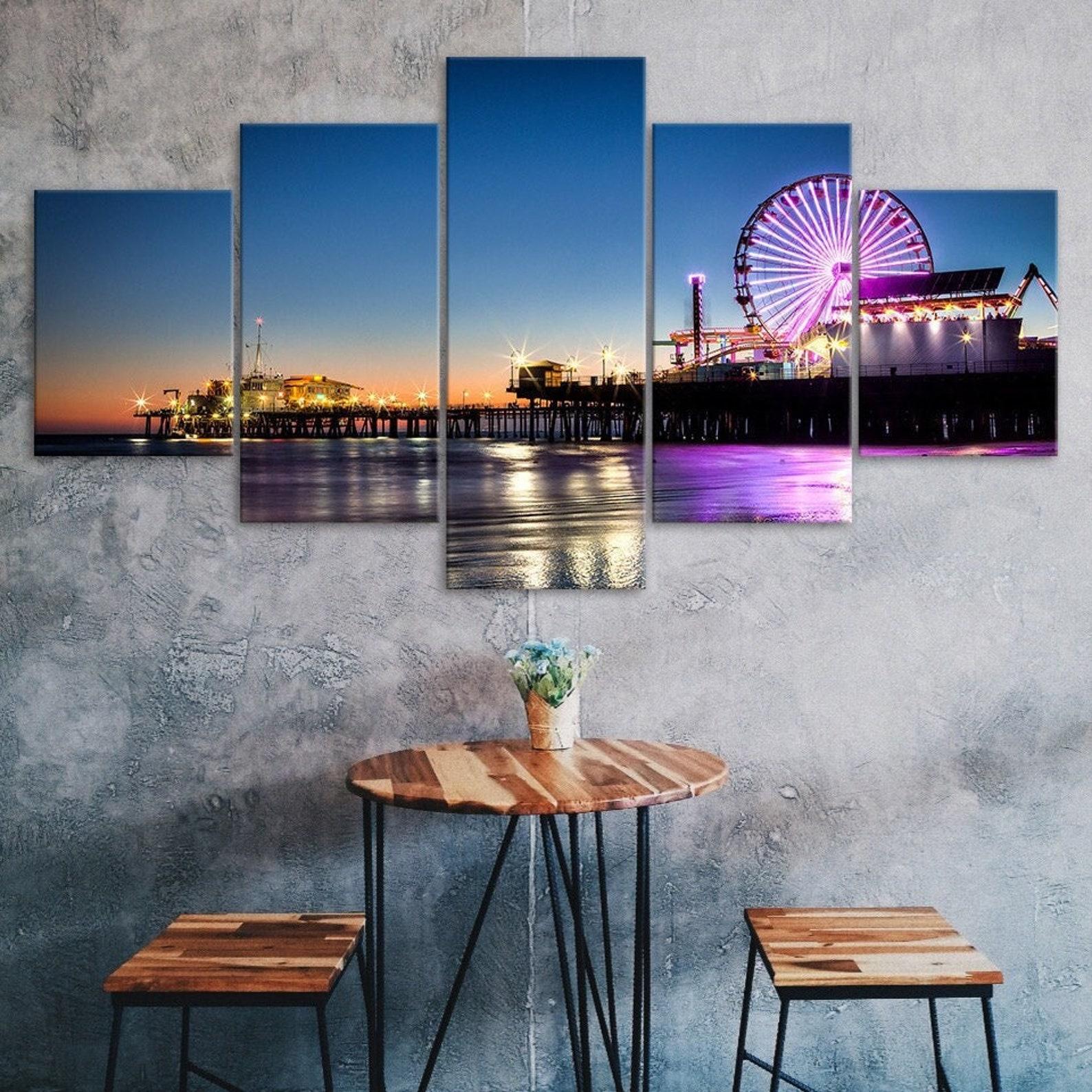 Santa Monica Pier Night Ferris Wheel Los Angeles 5 Piece Five Panel Wall Canvas Print Modern Art Poster Picture Home Decor Gift For Him Her 20X35 20X45 20X55CM
Santa Monica Pier Night Ferris Wheel Los Angeles 5 Piece Five Panel Wall Canvas Print Modern Art Poster Picture Home Decor Gift For Him Her 20X35 20X45 20X55CM