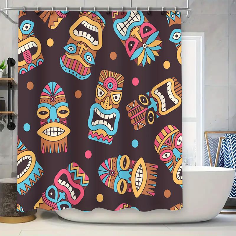 Whimsical Artistic Waterproof Shower Curtain Fabric Bath Decoration Dark Brown With Multicolored Patterns For Bathroom Decoratio W60H190(CM)-1 Pcs
Whimsical Artistic Waterproof Shower Curtain Fabric Bath Decoration Dark Brown With Multicolored Patterns For Bathroom Decoratio W60H190(CM)-1 Pcs