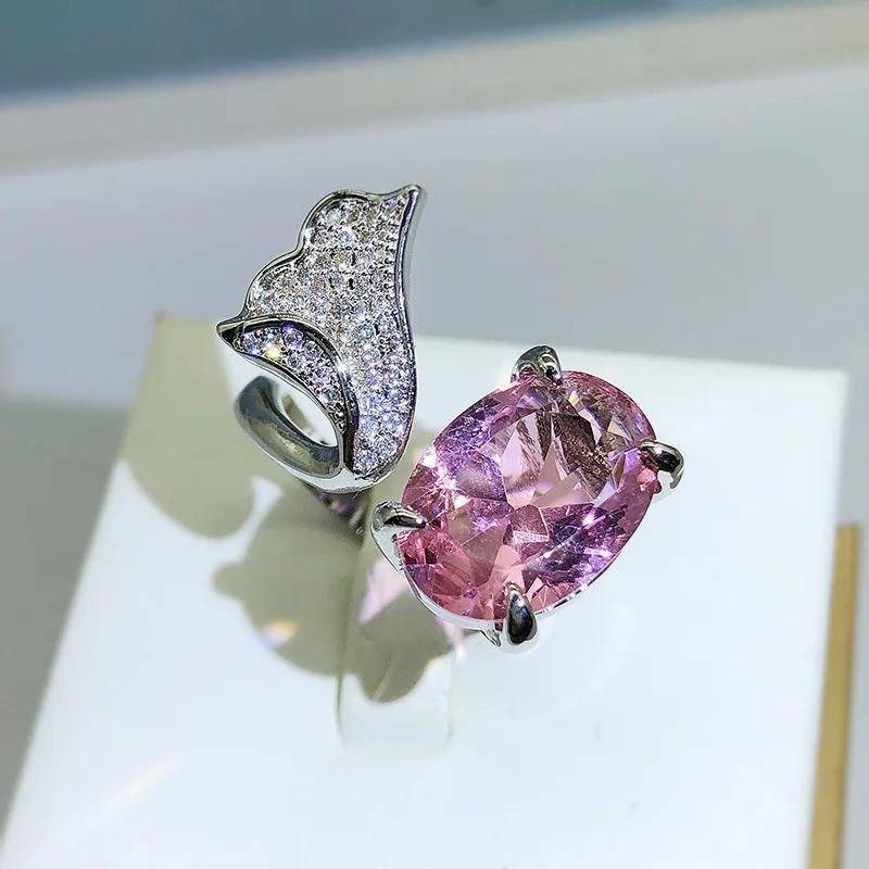 New Fashion Colorful Zircon Oval Four-claw Opening Ring Female 925 Silver Temperament Trumpet Flower Party Wedding Birthday Gift resizable
New Fashion Colorful Zircon Oval Four-claw Opening Ring Female 925 Silver Temperament Trumpet Flower Party Wedding Birthday Gift resizable