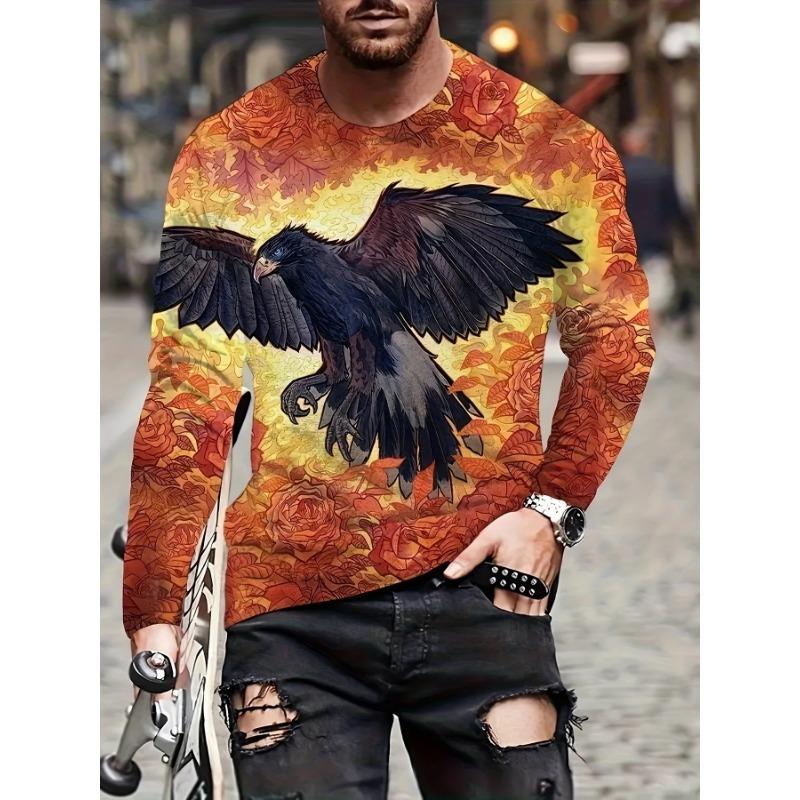 Весенне-осенние мужские футболки с круглым вырезом, винтажным графическим принтом орла, 3D-печатью, модные, повседневные, с длинным рукавом 5XL
Весенне-осенние мужские футболки с круглым вырезом, винтажным графическим принтом орла, 3D-печатью, модные, повседневные, с длинным рукавом 5XL