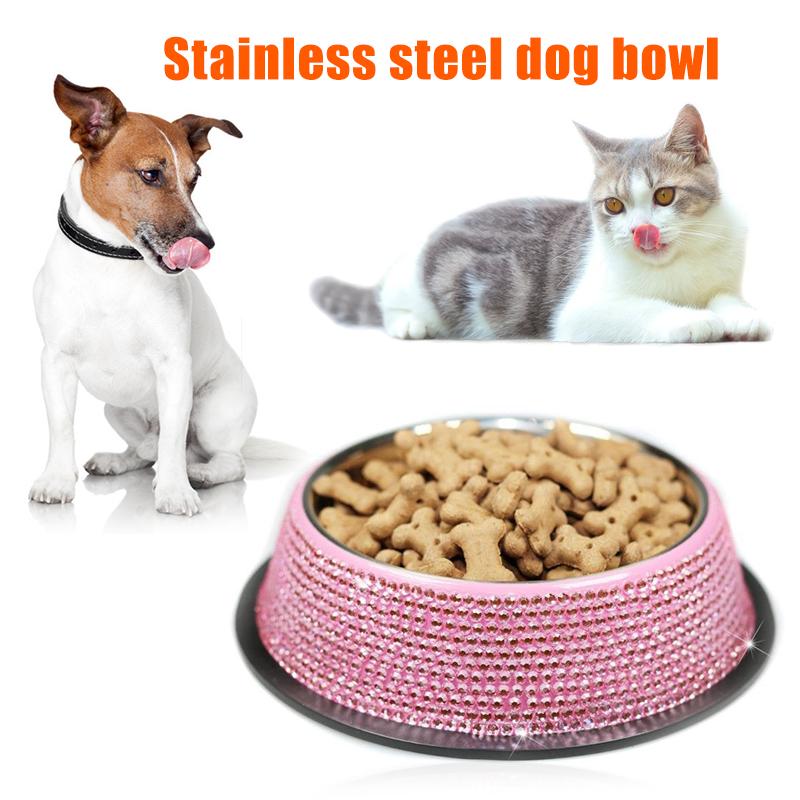 Rhinestone Inlaid Pet Bowl Color Random Stainless Steel Feeders For Dogs Pet Drinking Bowl Dogs Accessories Cat Accessories 15cm
Rhinestone Inlaid Pet Bowl Color Random Stainless Steel Feeders For Dogs Pet Drinking Bowl Dogs Accessories Cat Accessories 15cm