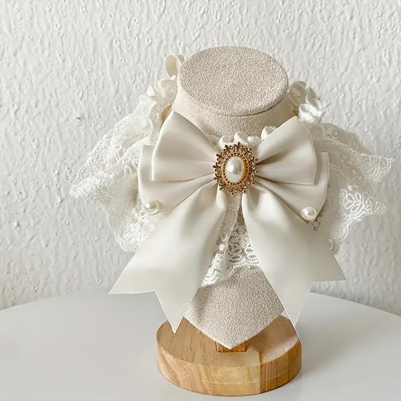 1Pc Elegant Princess Wedding Pet Collar with Lace Bow and Pearl Pendant, Luxury Cat and Dog Necklace, Suitable for Royal Wedding
1Pc Elegant Princess Wedding Pet Collar with Lace Bow and Pearl Pendant, Luxury Cat and Dog Necklace, Suitable for Royal Wedding